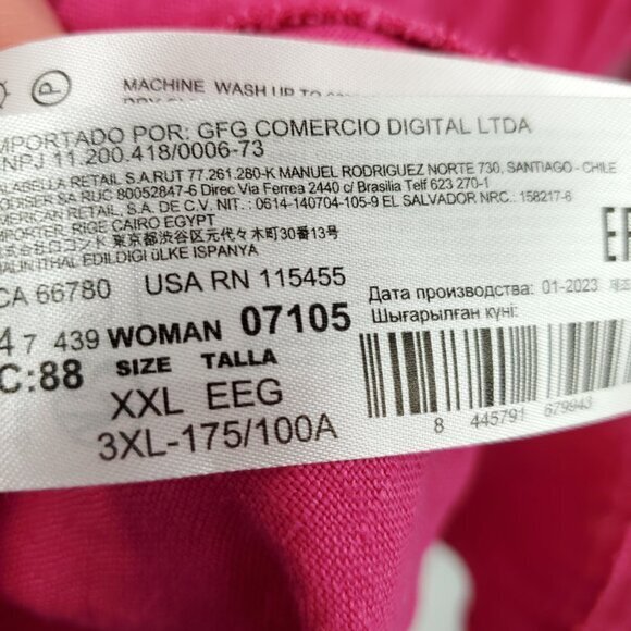 Mango 100% Linen Fuchsia/Barbie Pink Collared Wrap Dress 12 - Picture 15 of 16